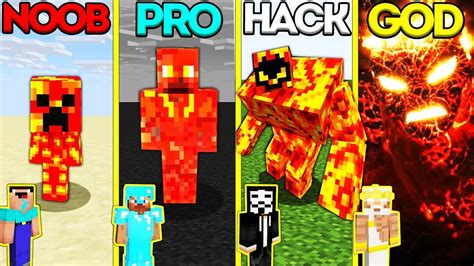 Minecraft Battle Noob Vs Pro Vs Hacker Vs God Lava Monster Evolution