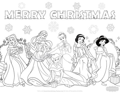 Disney Disney Princess Coloring Disney Free Printable Christmas