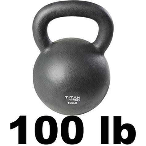 Titan Fitness Cast Iron Kettlebell Weight 100 Lb Natural Solid Workout