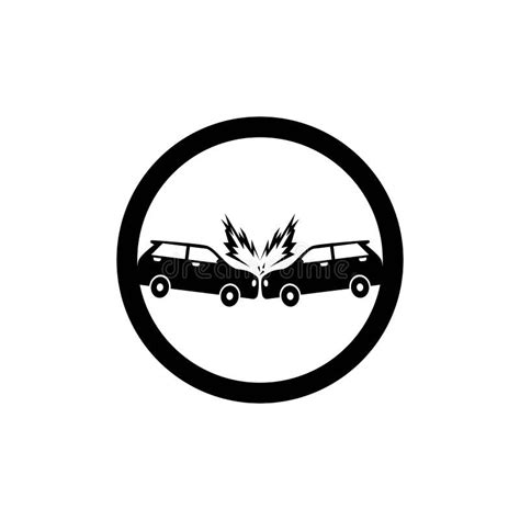 Car Crash Icon Vector Template Illustration Stock Illustration