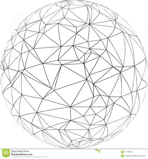 Sphere With Triangles Stock Vector Illustration Of Icon 117283575