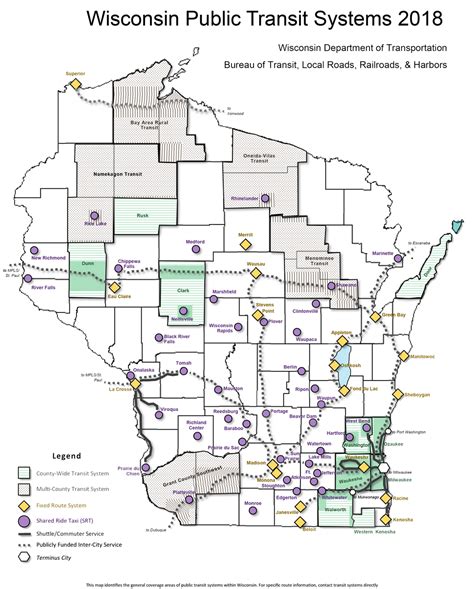 Wisconsin Public Transportation Association Map Of Transit Systems