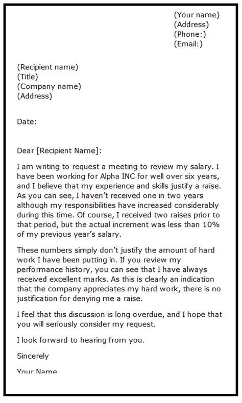 Asking For A Raise Letter Levelings
