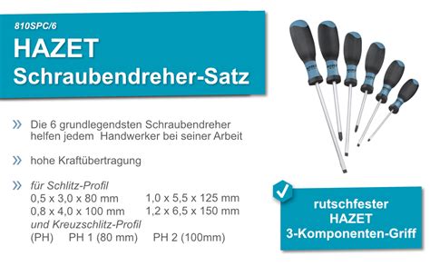 Hazet Schraubendreher Set Spc Teilig Mit Rutschfestem