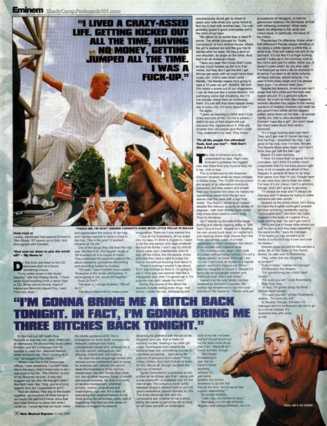 Eminem In The Media Nme 1999