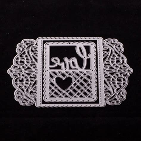 120x88mm Love Frame Customized Metal Cutting Dies Stencils For