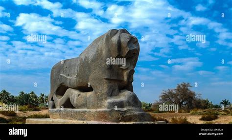 Statue Of Babylonian Lion In Babylon Ruins Iraq Stock Photo Alamy