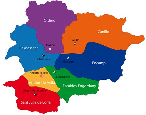 ⊛ Mapa De Andorra 🥇 Político Con Nombres Y Parroquias 2024