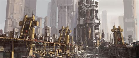 Download Wallpaper 2560x1080 City Buildings Future Sci Fi Art Dual