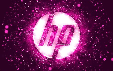 4k Descarga Gratis Logotipo De Hp Púrpura Luces De Neón Púrpura