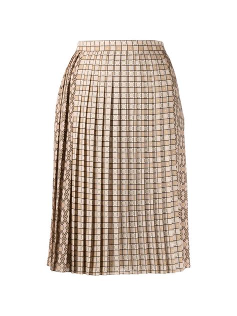 Burberry Pleated Midi Skirt In Natural Save 43 Lyst