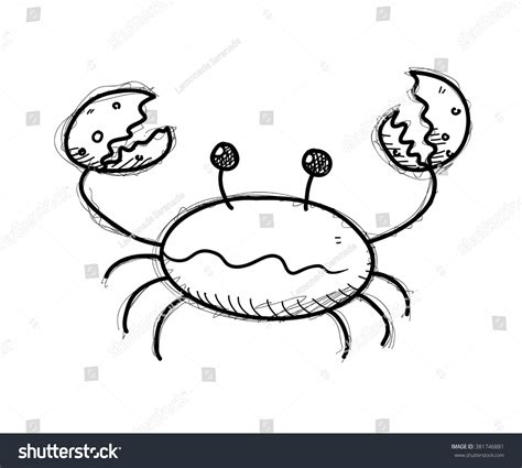 Crab Doodle Hand Drawn Vector Doodle Stock Vector Royalty Free