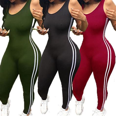 Us Stock Womens Sport Yoga Gym Rompers Suit Fitness Workout Jumpsuit