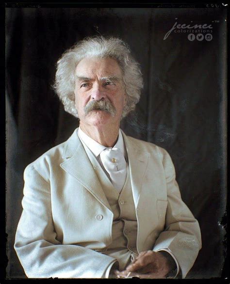Mark Twain 1906 Colorization Portrait Writers And Poets Mark Twain