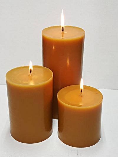 Our Pure Beeswax 4 Inch Wide Cylinder Pillar Candles Are Available In 3