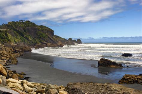 Spiaggia Della Costa Ovest Isola Del Nord Nuova Zelanda Immagine
