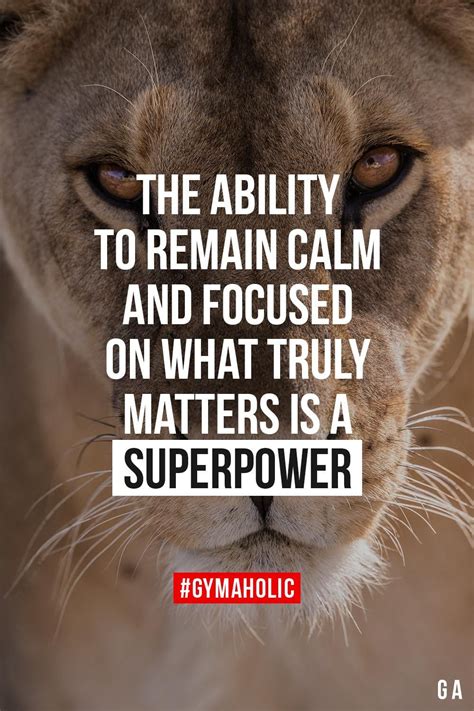 The Ability To Remain Calm And Focused Gymaholic Mentor Quotes