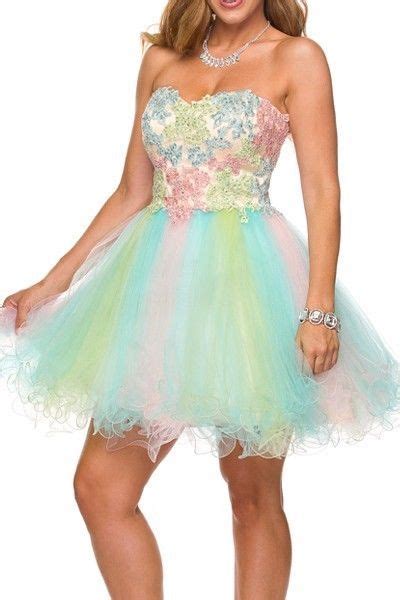 Sweetheart Rainbow Prom Dresses Sweetheart Strapless Evening Party