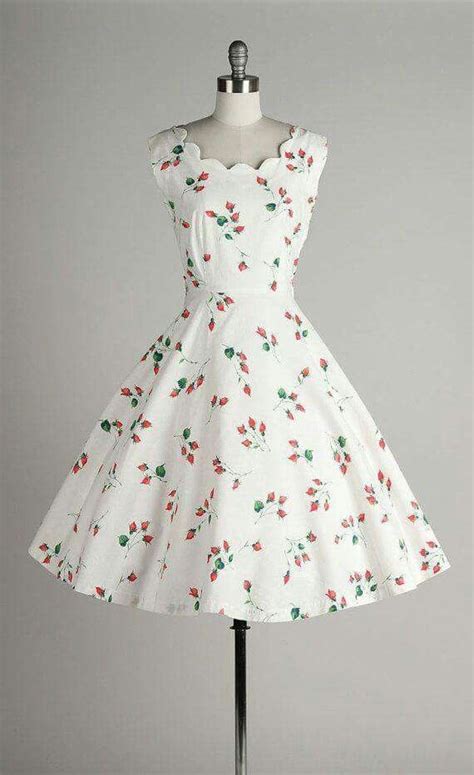 50 s white cotton dress with pink floral print fall dresses pretty dresses pretty outfits