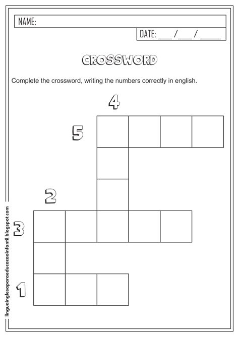 Cruzadinha Numeros Em Ingles