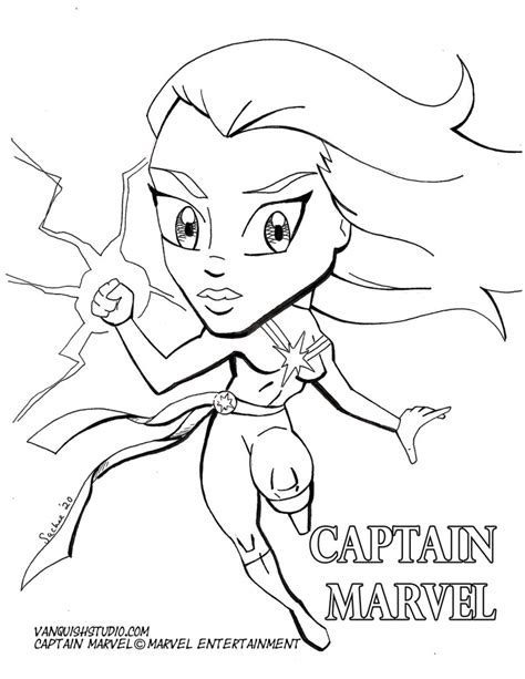 free Captain Marvel coloring page | Vanquish Studio