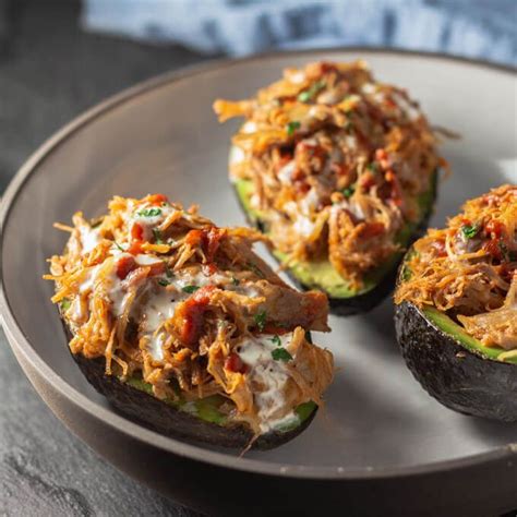 This pulled pork recipe is so delicious. Ripe creamy avocado stuffed with leftover pulled pork ...