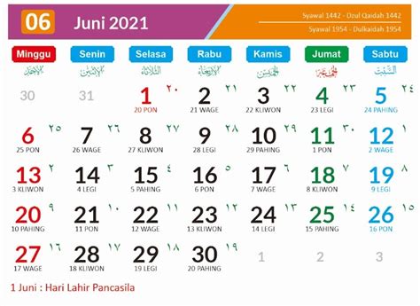 Kalender Bulan Juni 2021 Dan Hari Peringatannya Enkosacom