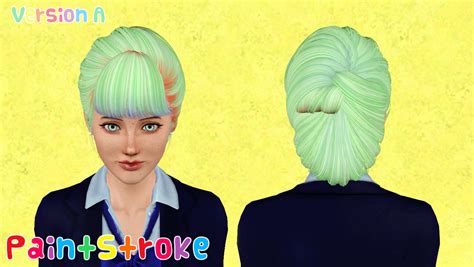 French Bun With Straight Bangs Hairstle Skysims 130 Retextured By Katty