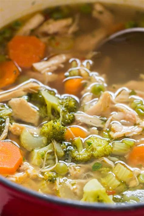 Detox soup with chicken, vegetables, ginger, turmeric, and apple cider vinegar is a delicious way to eat healthy food and detox for the new year! Chicken Detox Soup Recipe With Video - CurryTrail