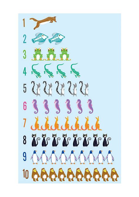 Counting Animal Numbers Print By Moonglow Art