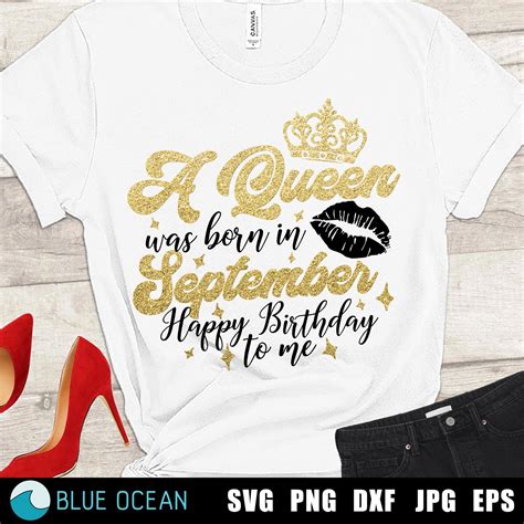 A Queen Was Born On September Svg September Birthday Queen Etsy