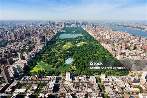 Aerial Shot Of Central Park Manhattan New York Stock Photo Download