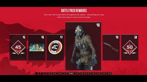 Apex Legends Season 1 Battle Pass 1 All Items All Levels Youtube