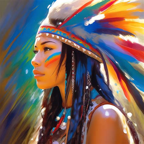 Portrait Native American Young Woman — создано в Шедевруме