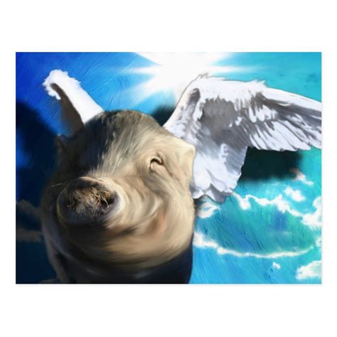 Angel Pig Postcard In 2021 Pet Pigs Custom Dog Art