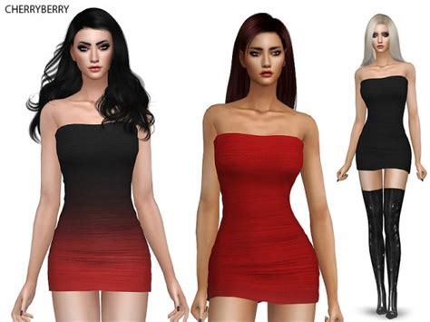 The Sims Resource Tight Mini Dress By Cherryberrysim • Sims 4 Downloads