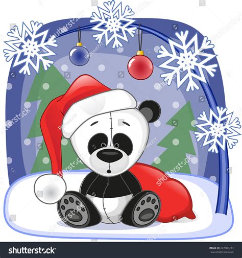 Christmas Illustration Of Cartoon Santa Panda 227800213 Shutterstock