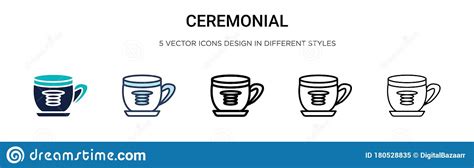 Ceremonial Icon In Filled Thin Line Outline And Stroke Style Vector