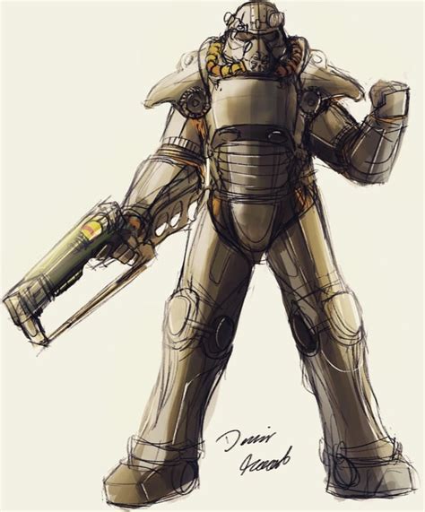 I Drew A Suit Of T 45 Power Armor For Fallout 76 Rgaming