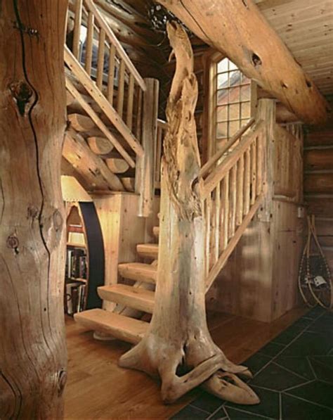 Pin By Ron Welker On Wood Steps Log Homes Tree House Interior