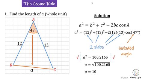 Finding An Unknown Side Of A Non Right Angled Triangle Using The Cosine
