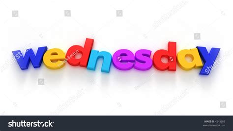 Wednesday Word Formed Colorful Letter Magnets Stock Photo 4243585