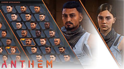 Anthem All Character Appearances Male And Female Character Customization Youtube