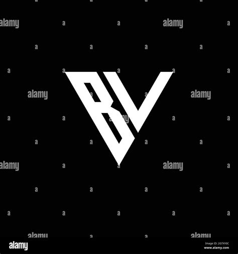 Bv Logo Letter Monogram With Triangle Shape Design Template Isolated On