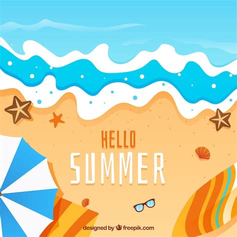 Free Vector Summer Background With Beach Elements