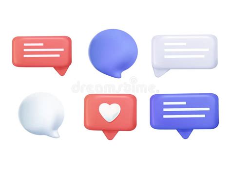 Set Of 3d Speak Bubble Chatting Box Message Box 3d Web Vector
