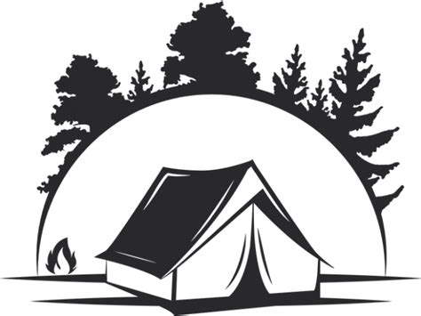 Camping Tent Clipart Black And White 10 Free Cliparts Download Images