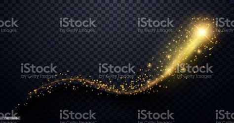 Golden Particles Wave Sparkle Stardust Golden Glittering Magic Vector
