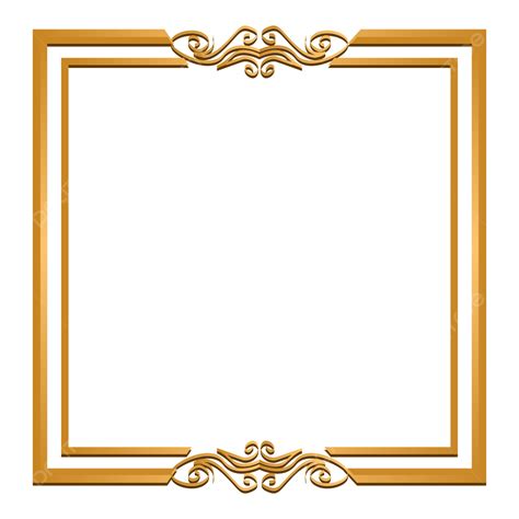 Golden Square Frame Vector Png Images Square Golden Frame Square
