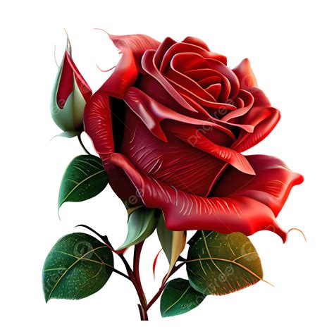 3d Red Rose Rose Red Rose Flower Png Transparent Clipart Image And